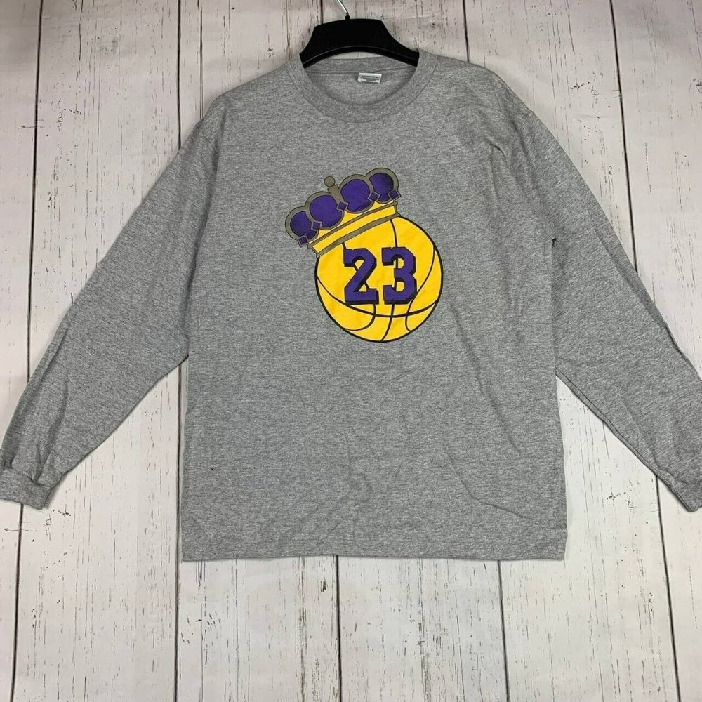 Lebron James Los Angeles Lakers NBA‎ XL Pacific Pullover Sweater Gray New Youth